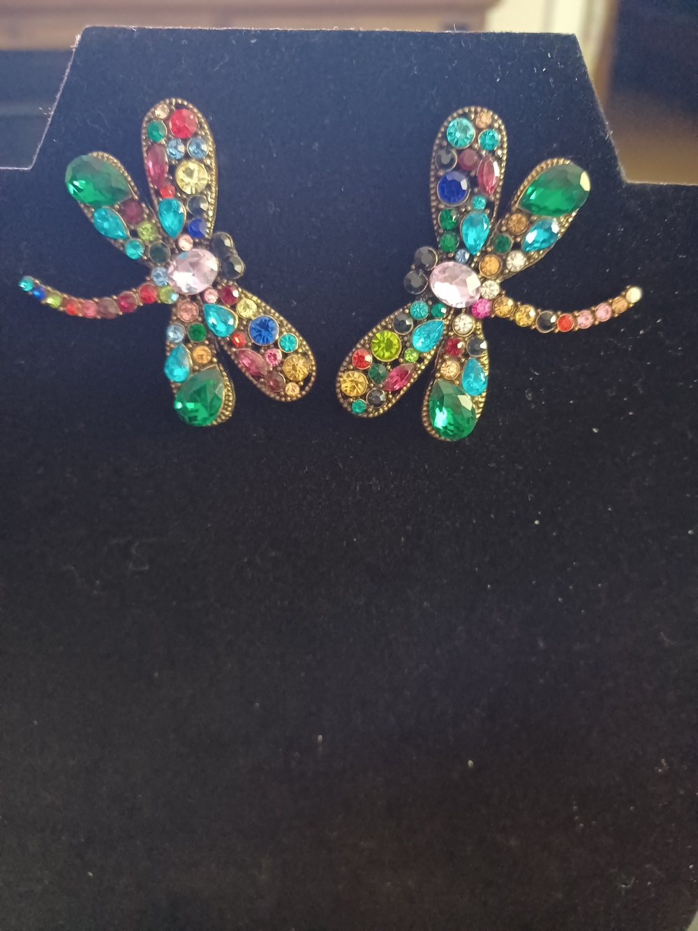 Multicolor Dragonfly Crystal Stud Earrings - Women Jewelry Earrings
